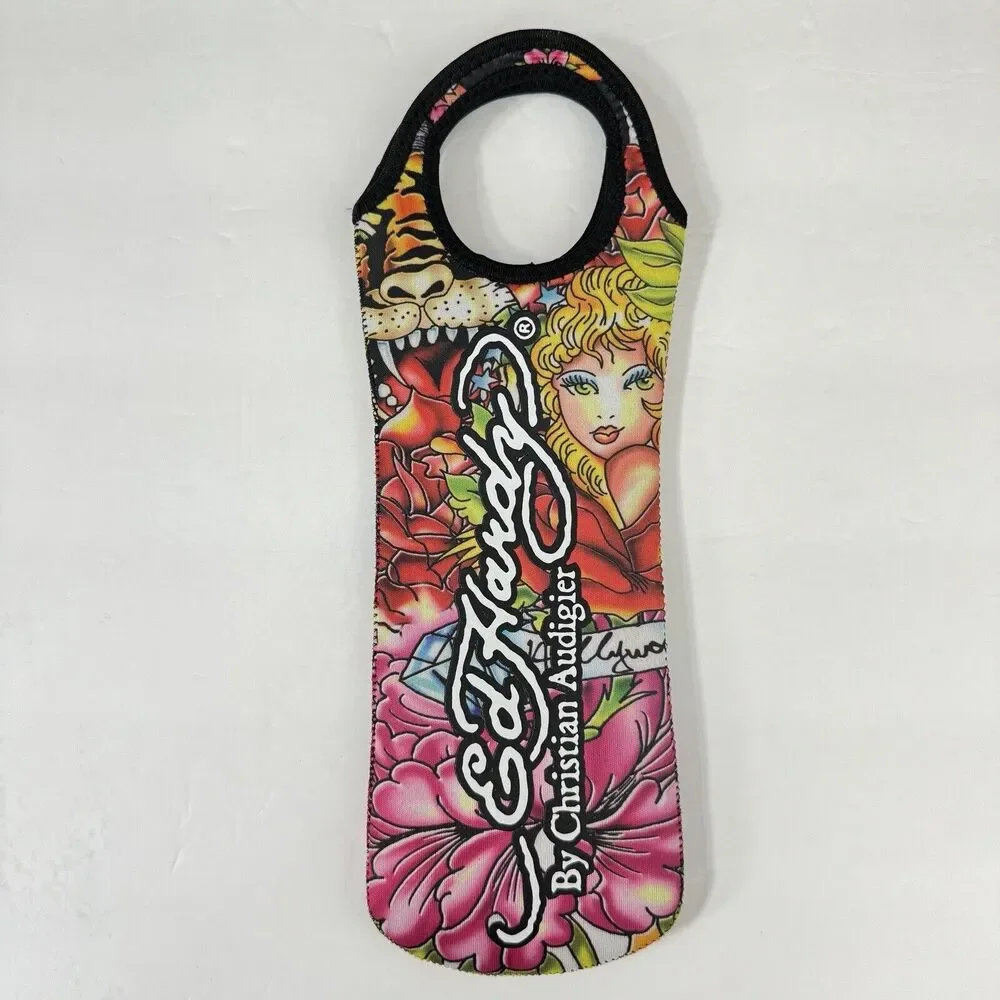 Ed Hardy Bag Wine Bottle Tote Cooler Reusable Gift Y2K Christian Audigier